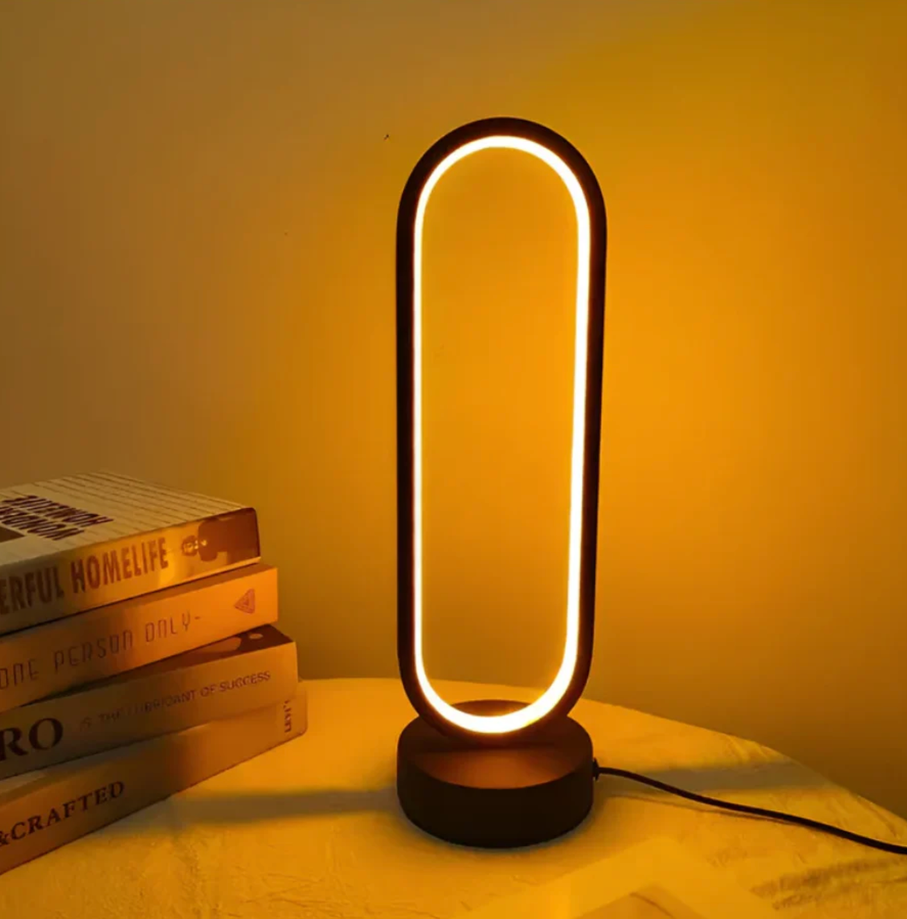 OvalGlow | Modern Touch-Control LED Desk Lamp with 3 Color Modes and Dimmable Light