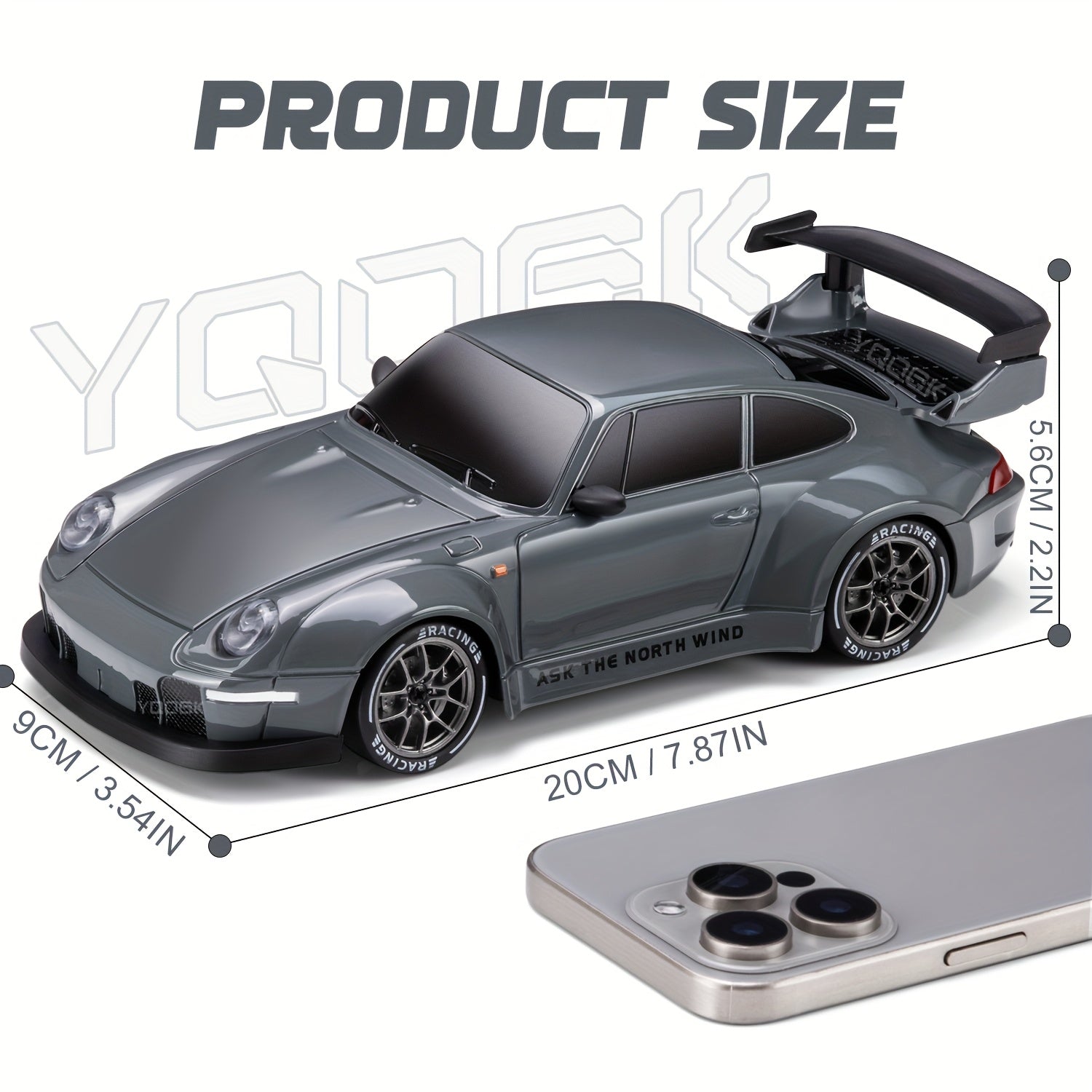 Dynamic 1:24 Drift Racer with LED Wheels and Rechargeable Battery