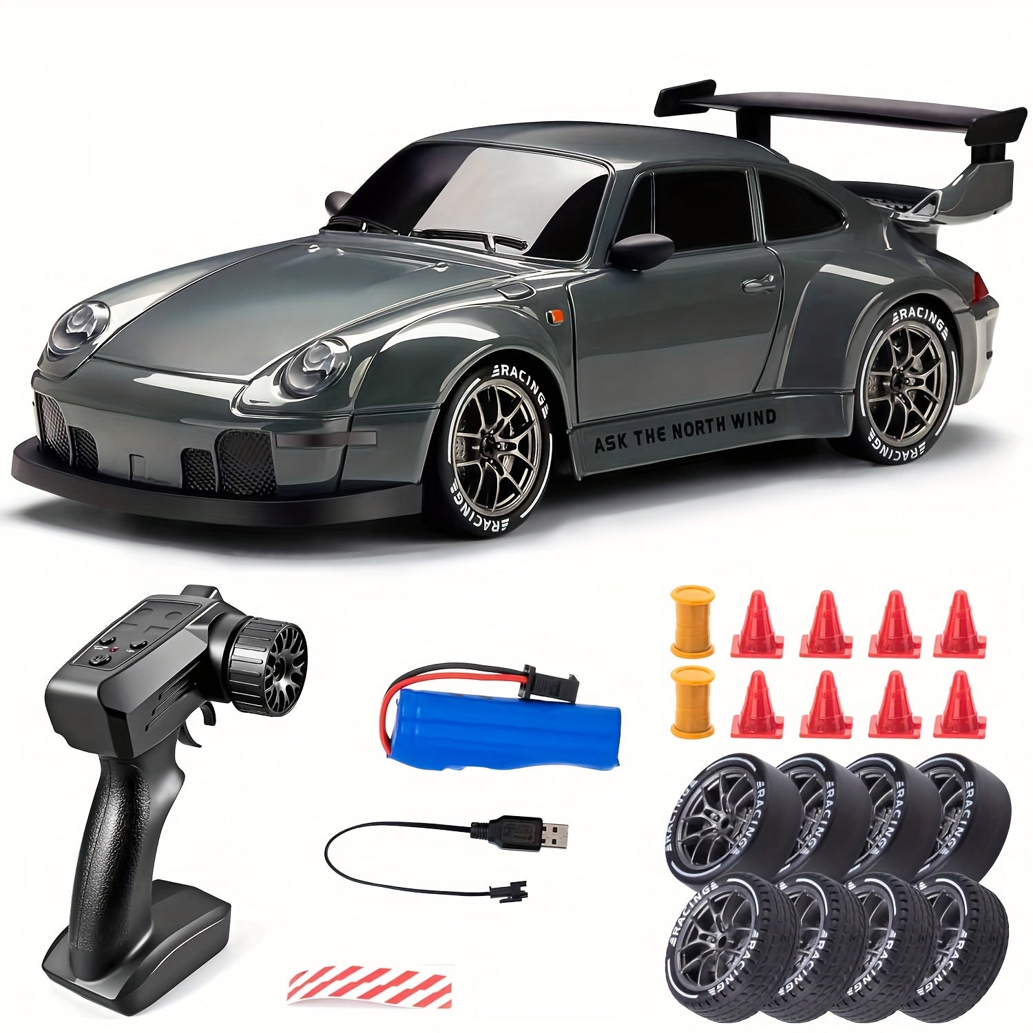 Dynamic 1:24 Drift Racer with LED Wheels and Rechargeable Battery