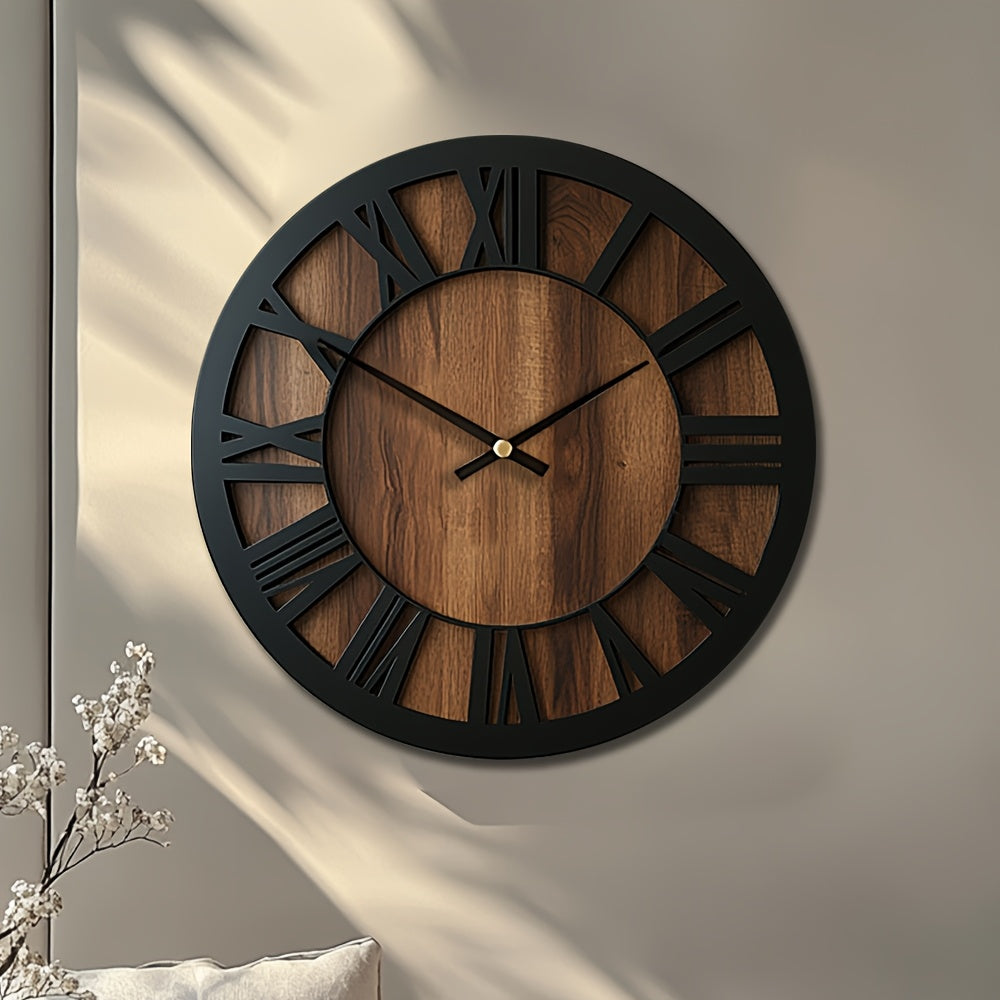Timeless Elegance - Silent Wooden Vintage Wall Clock