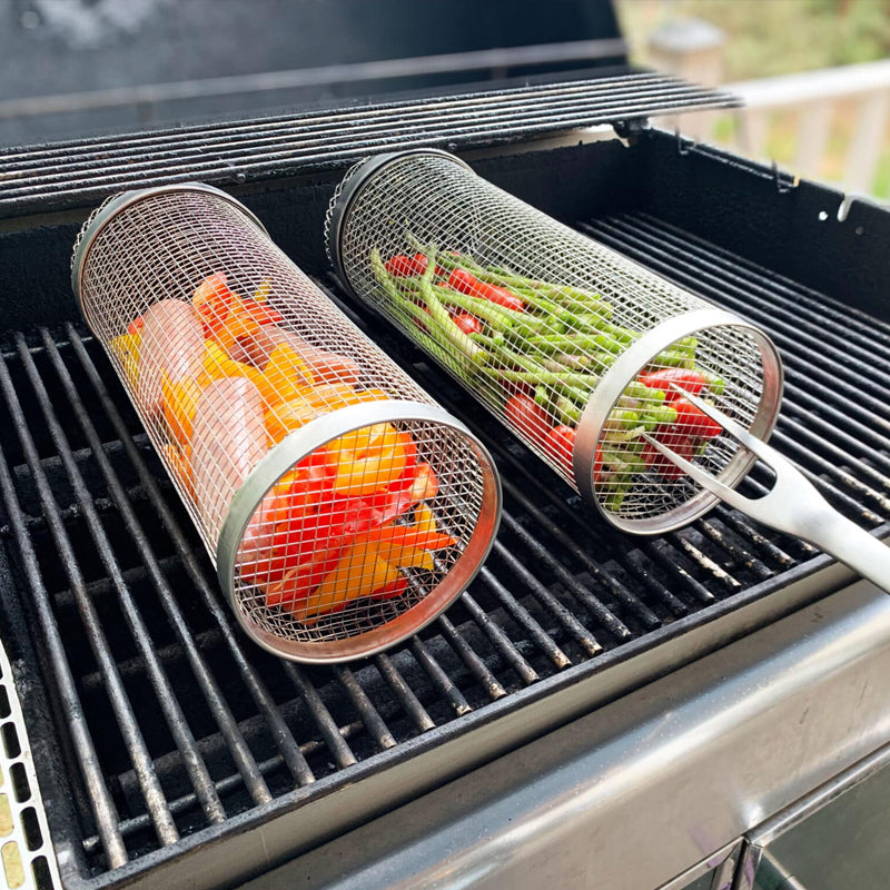 BBQ Cooking Basket | 360° Swivel | Even Heating | Stainless Steel Construction | GrillMaster