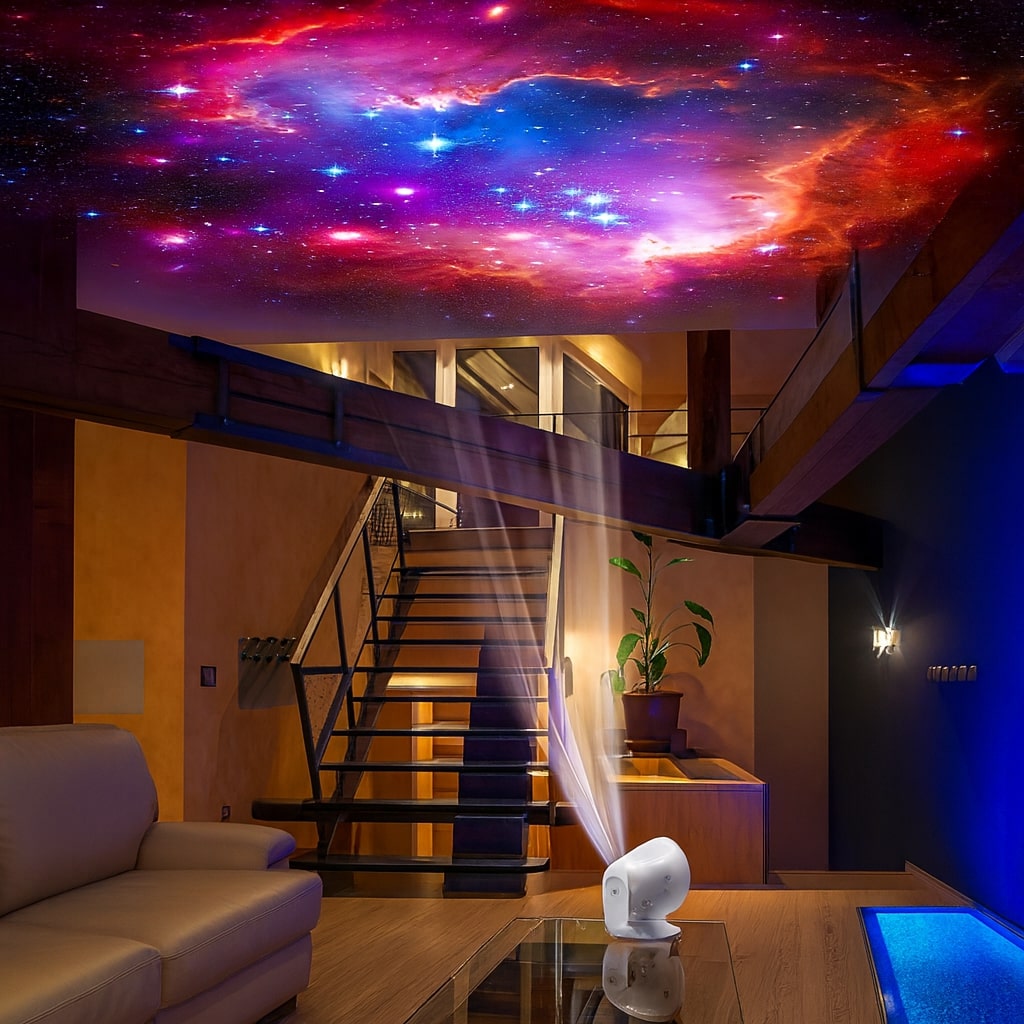 Galaxy Light Projector with 13 HD Visuals – Quiet & Customizable