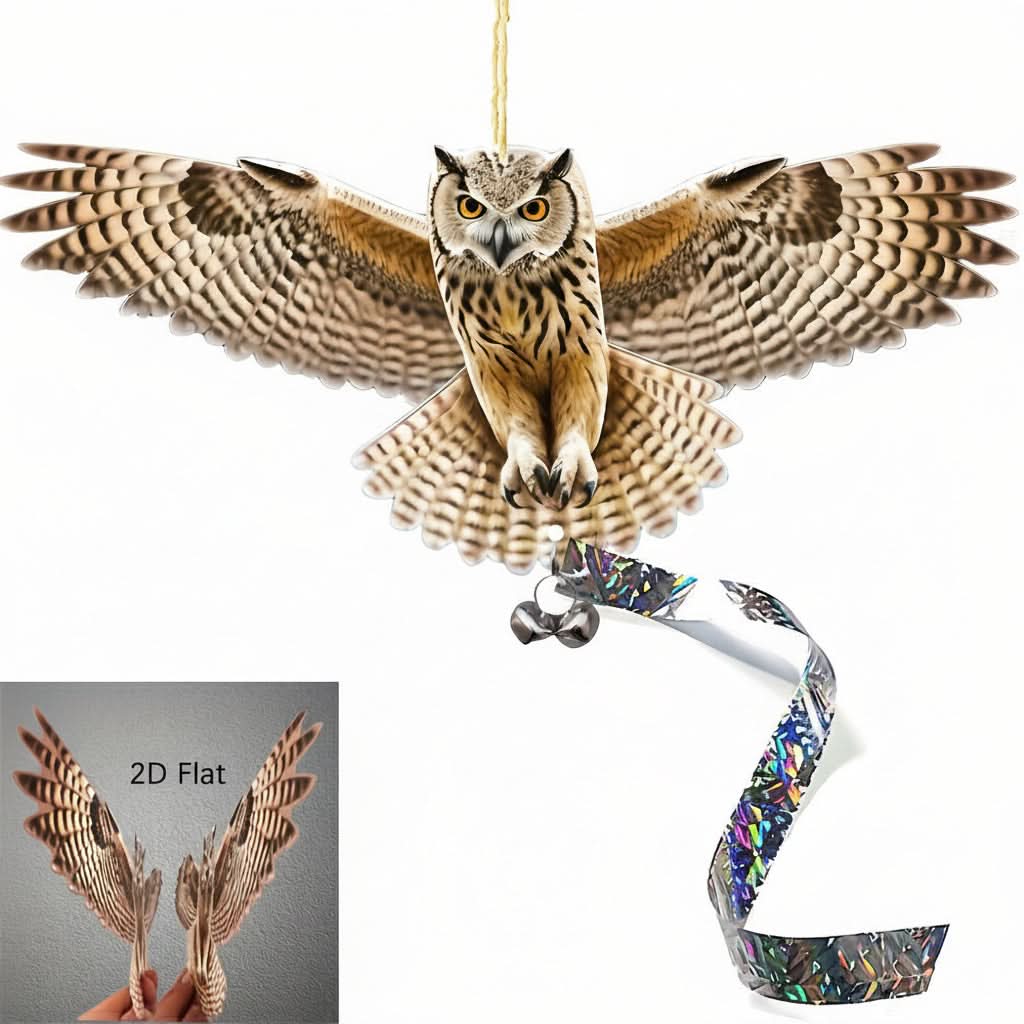 Outdoor Decorative Owl Decoy for Bird Deterrence