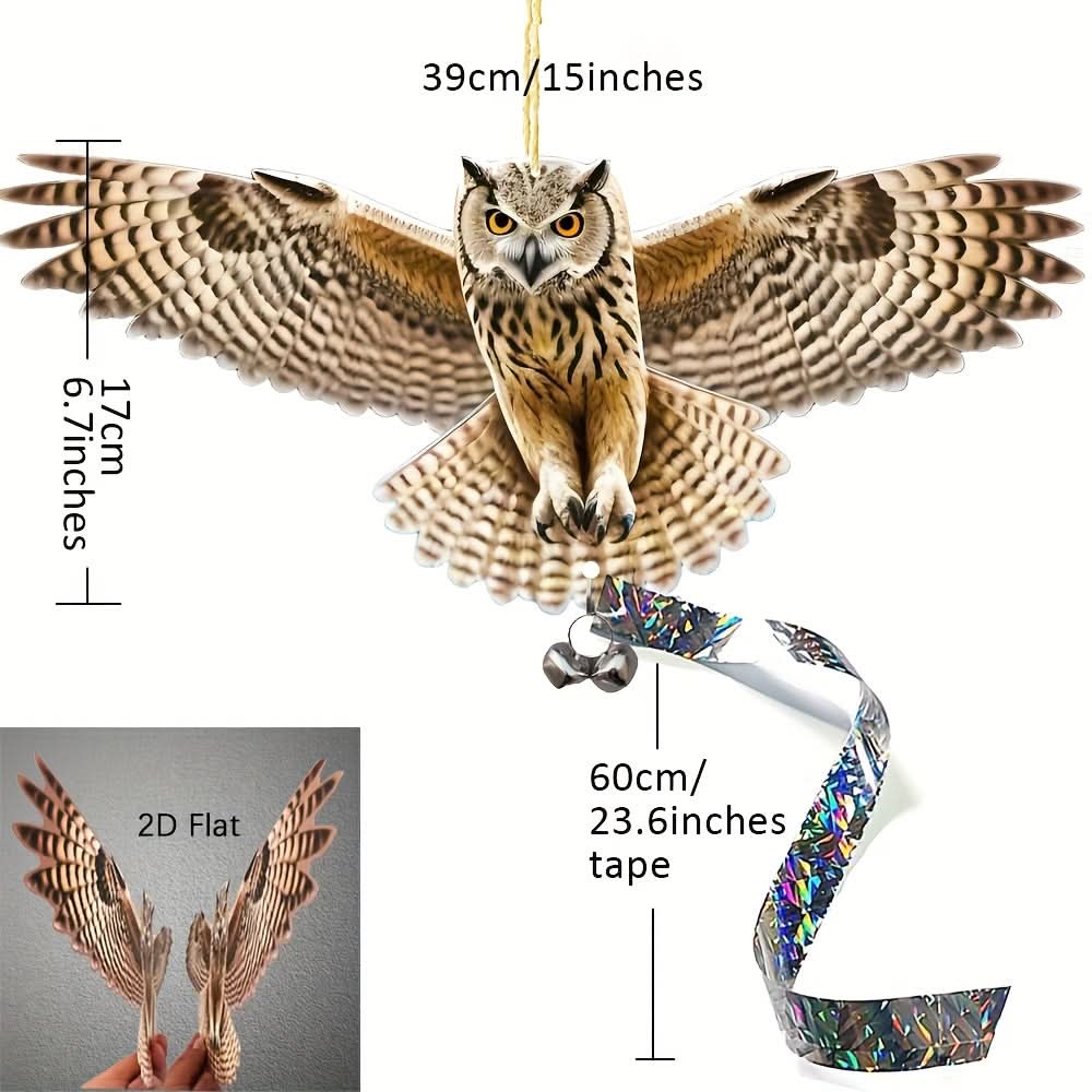 Outdoor Decorative Owl Decoy for Bird Deterrence