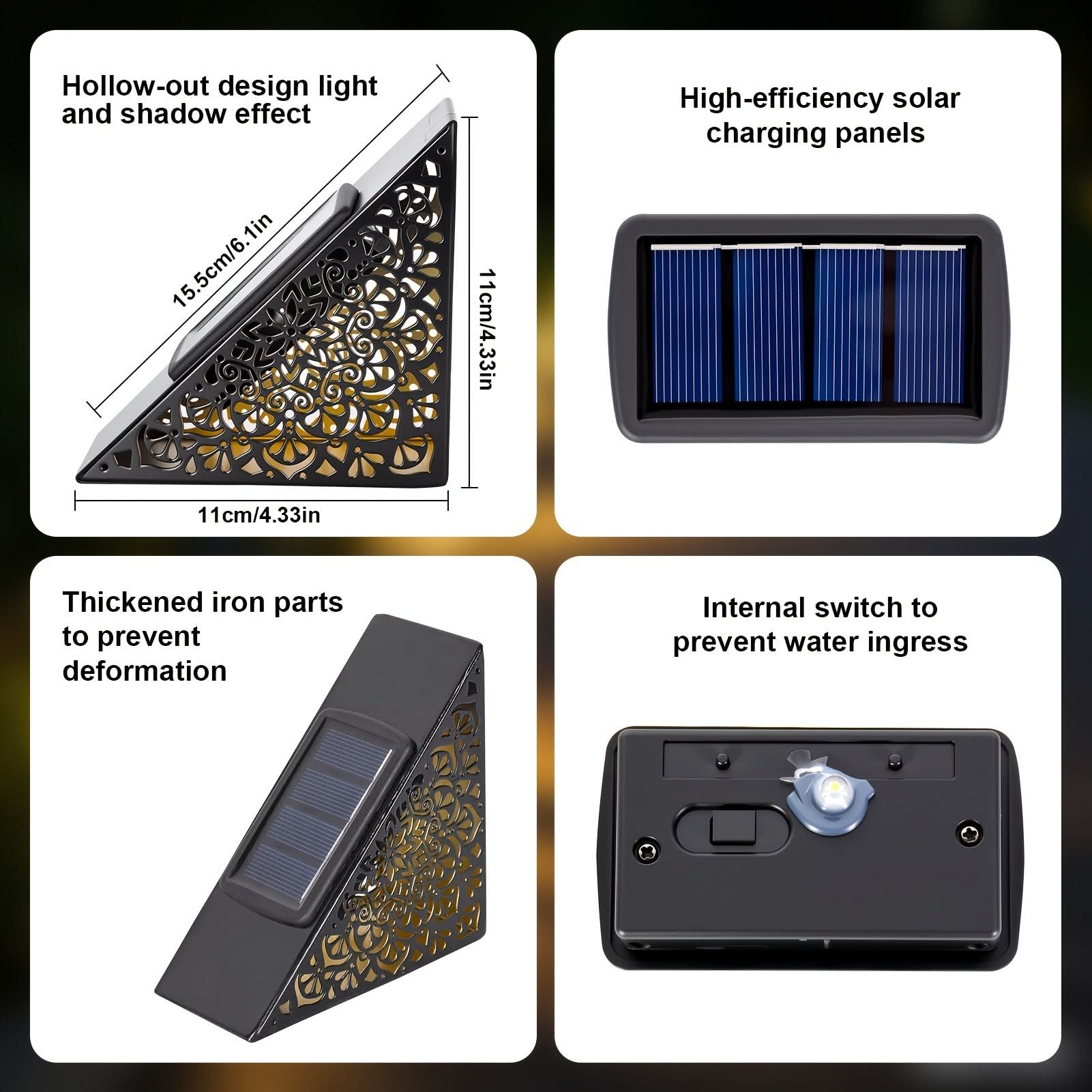 Outdoor Solar Step Lights in Metal Design
