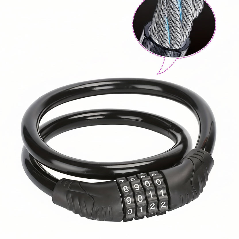 SecureFlex - Heavy-Duty Steel Cable Lock with Custom Code Access