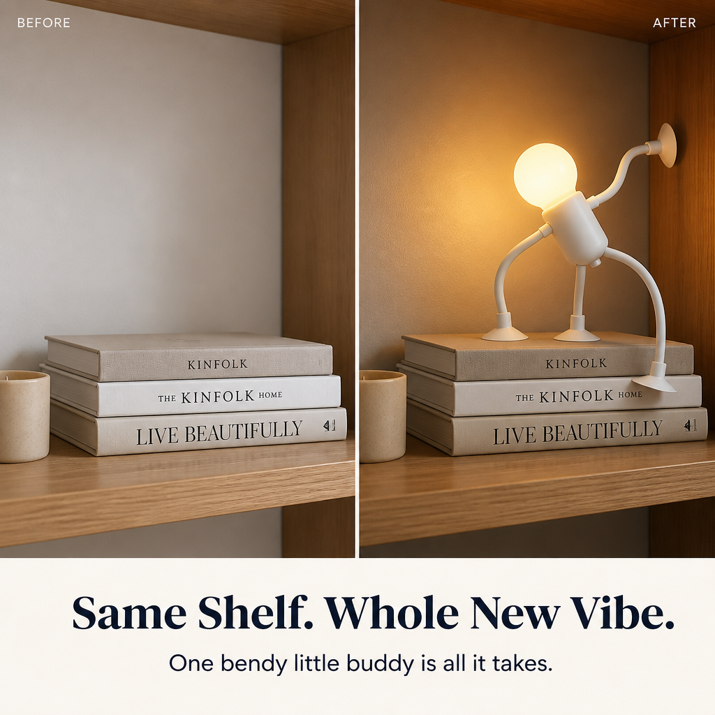 LumaEase™ — Place a Cozy-Glow Lamp Companion on Any Shelf, Desk or Bedside