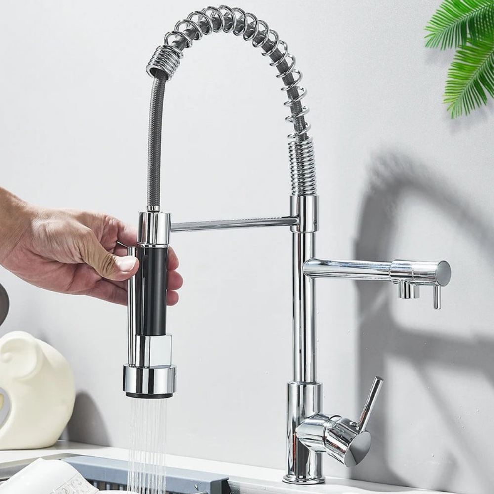 Pull Down Kitchen Faucet with Swivel Spout