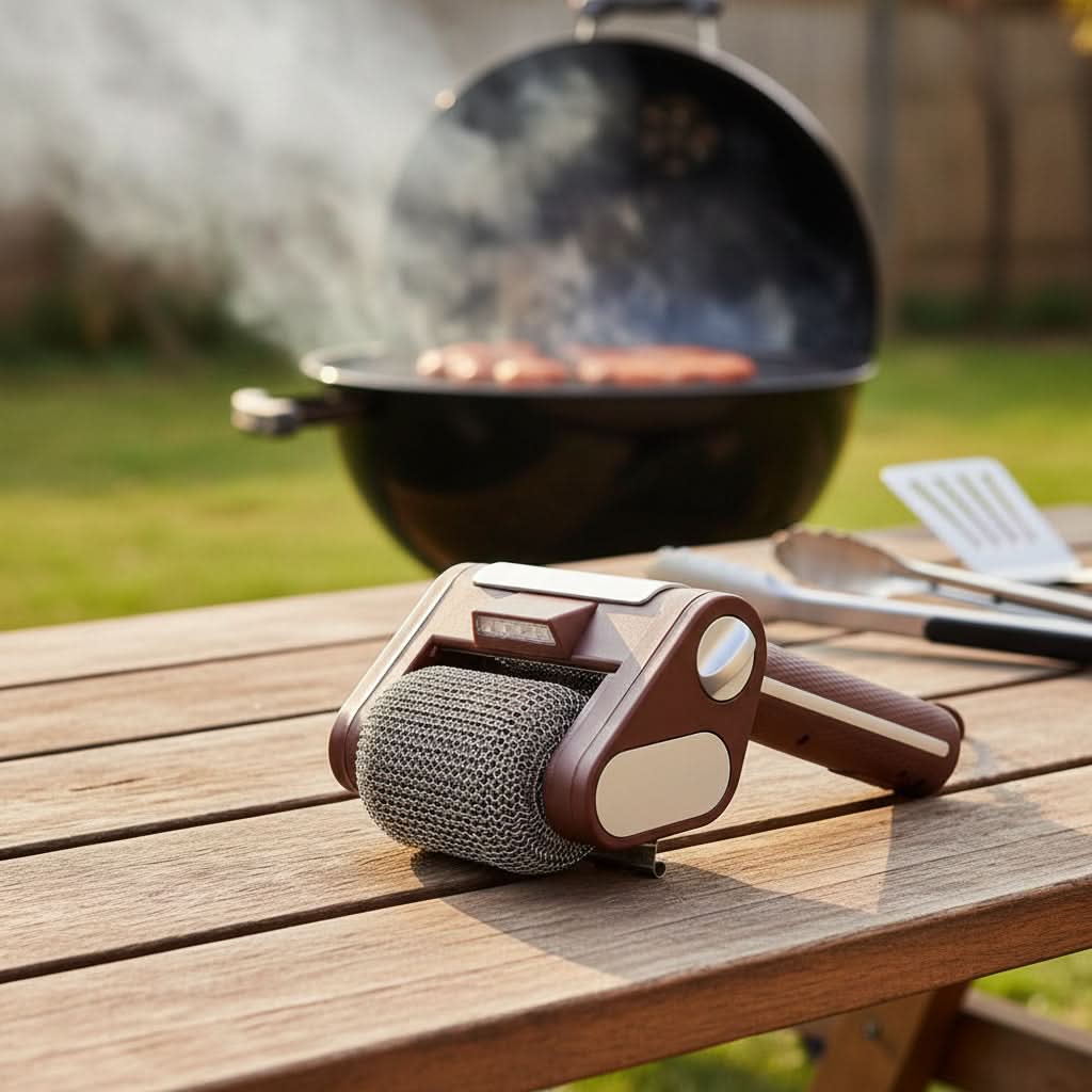 Electric Grill Cleaning Brush with Stainless Steel Roller
