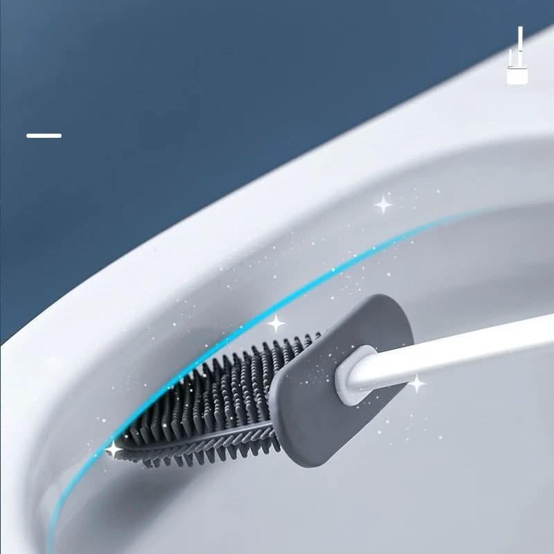 Silicone Toilet Brush Set with Flat Head