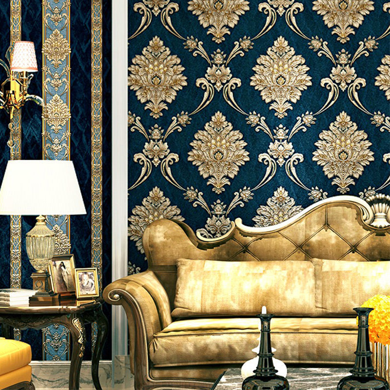 Self-Adhesive Vintage Damask Wallpaper with 3D Embossed Design