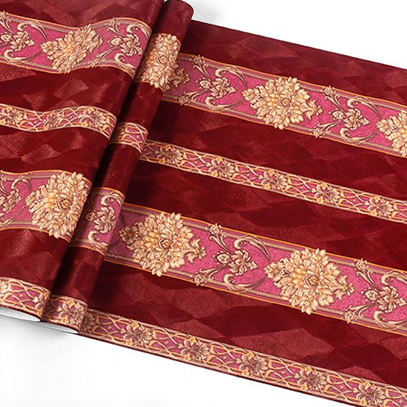 Self-Adhesive Vintage Damask Wallpaper with 3D Embossed Design