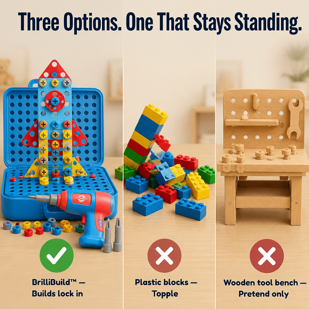 BrilliBuild™ — Give Your Kid a Real Drill and See Screen Time Vanish