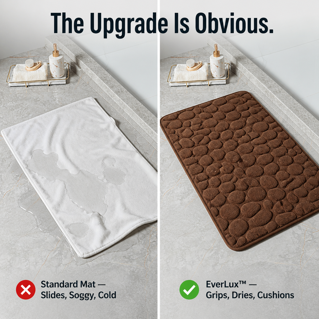 EverLux™ — Walk on Plush Cobblestones That Grip Tile and Dry Instantly