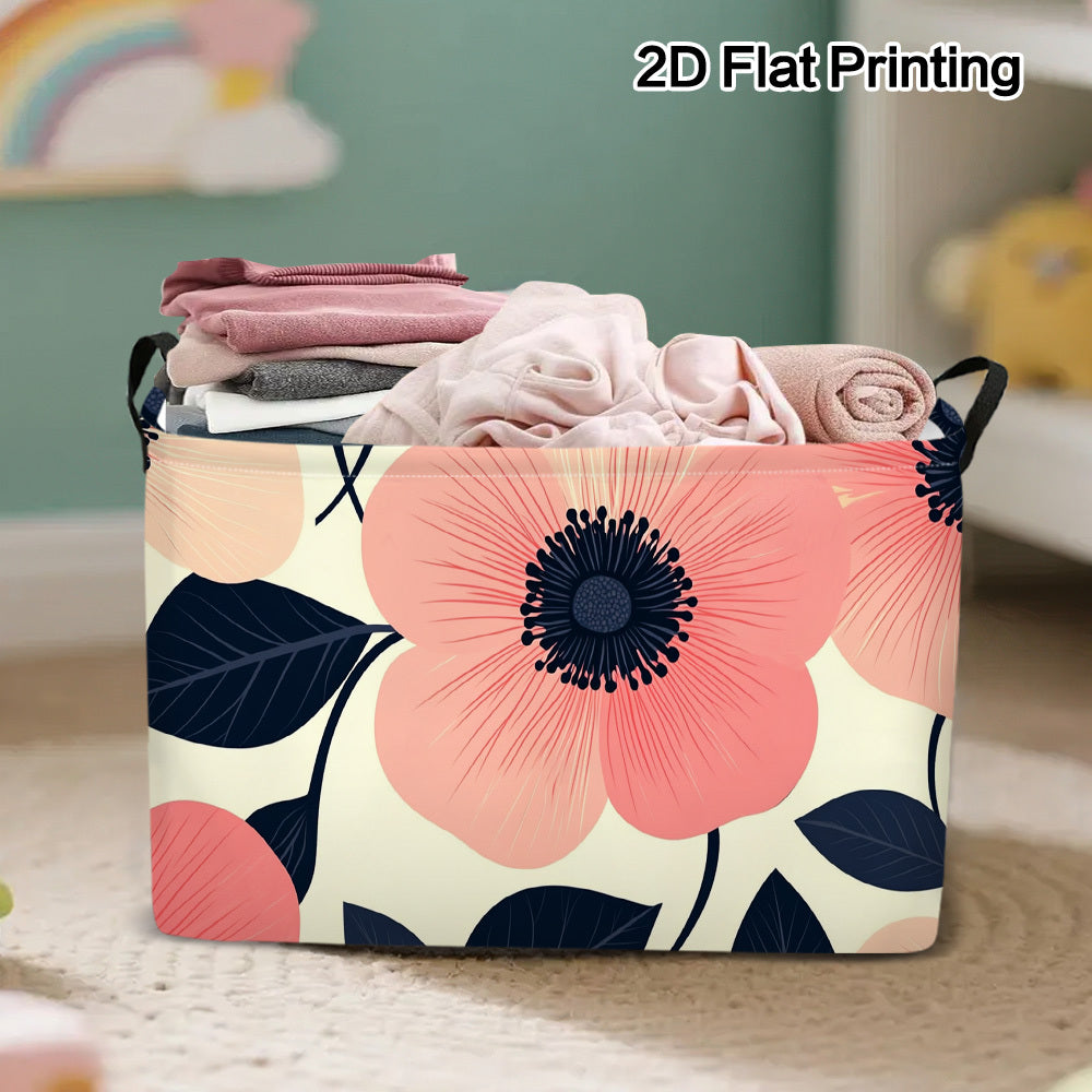 LuxeBloom – Spacious Floral Storage Basket for Chic Organization