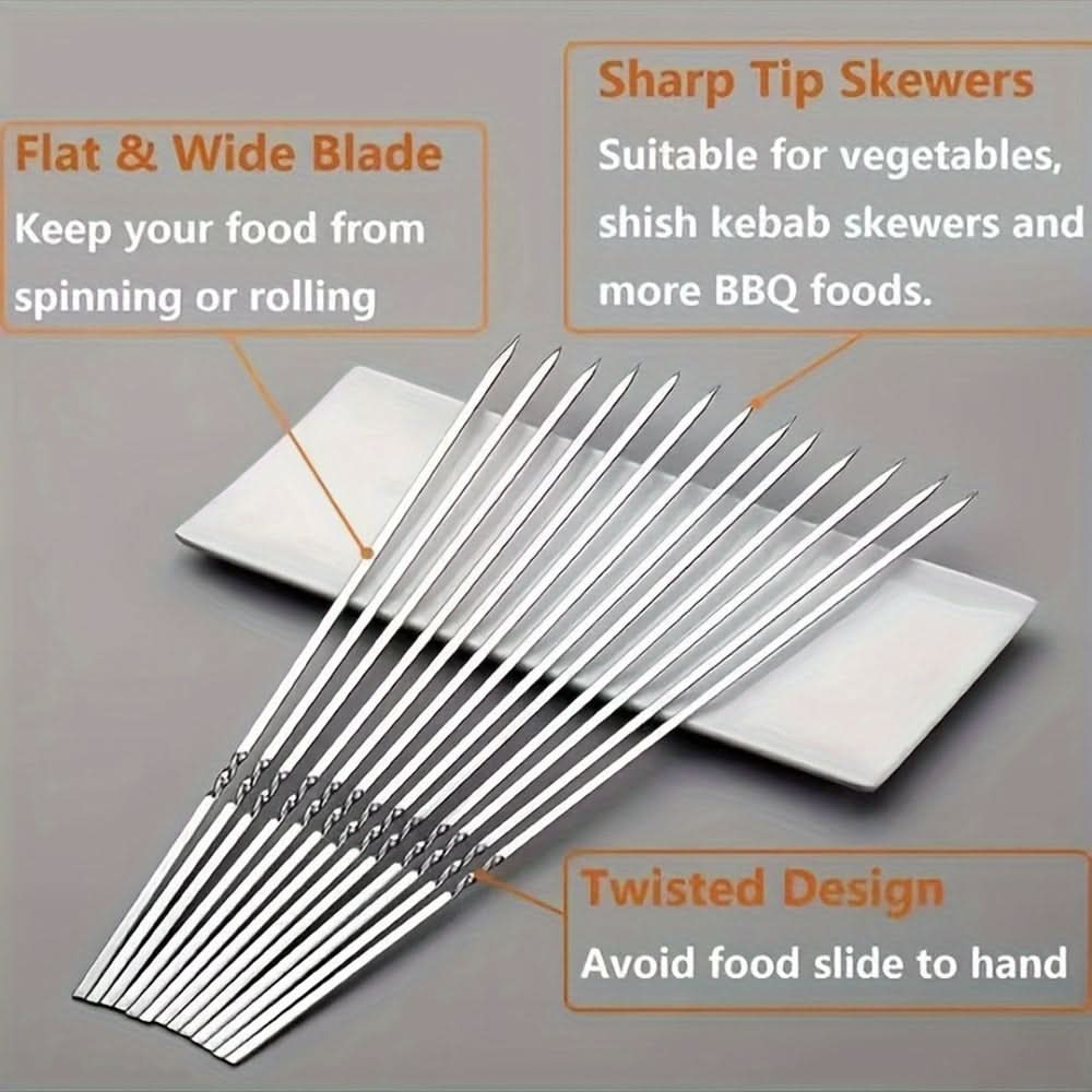 Stainless Steel Skewers Set for BBQ Grilling