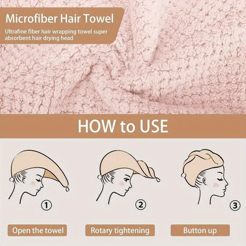 AquaCloud - Ultra-Absorbent Microfiber Hair Wrap for Quick Drying