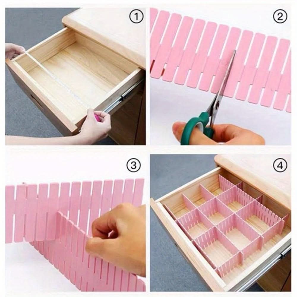 Adjustable Drawer Divider Set for Organizing Storage Spaces