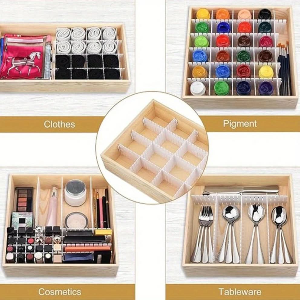 Adjustable Drawer Divider Set for Organizing Compartments