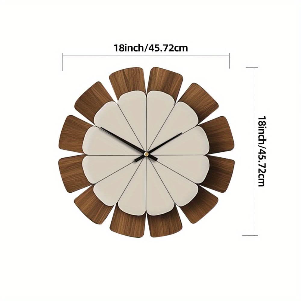 Round Wooden Wall Clock with Battery Operated Mechanism