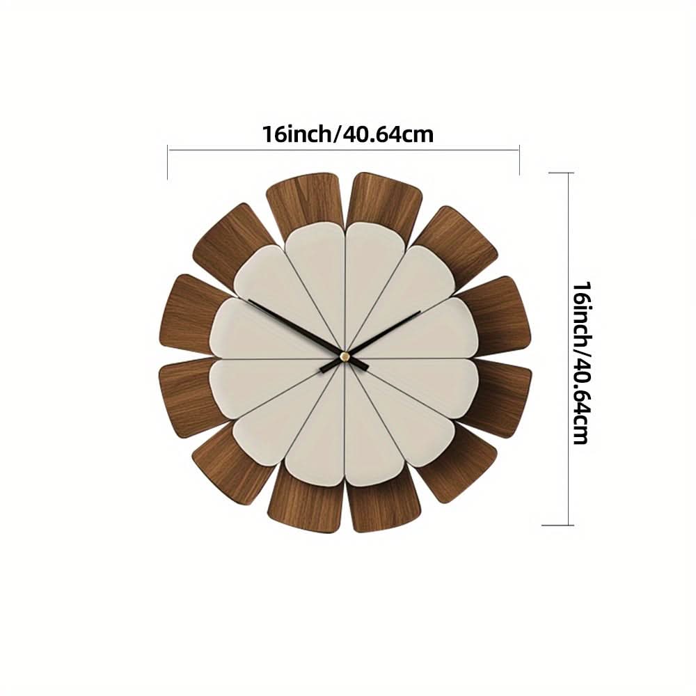 Round Wooden Wall Clock with Battery Operated Mechanism