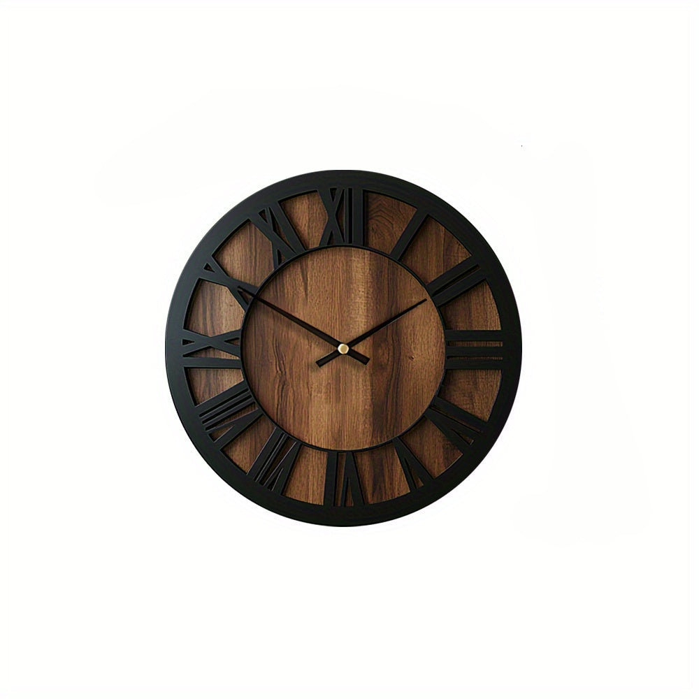 Timeless Elegance - Silent Wooden Vintage Wall Clock