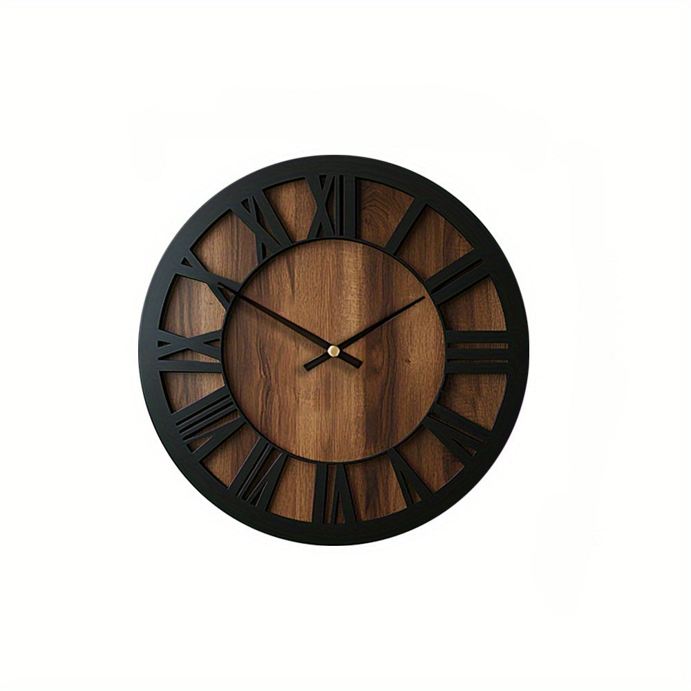 Timeless Elegance - Silent Wooden Vintage Wall Clock