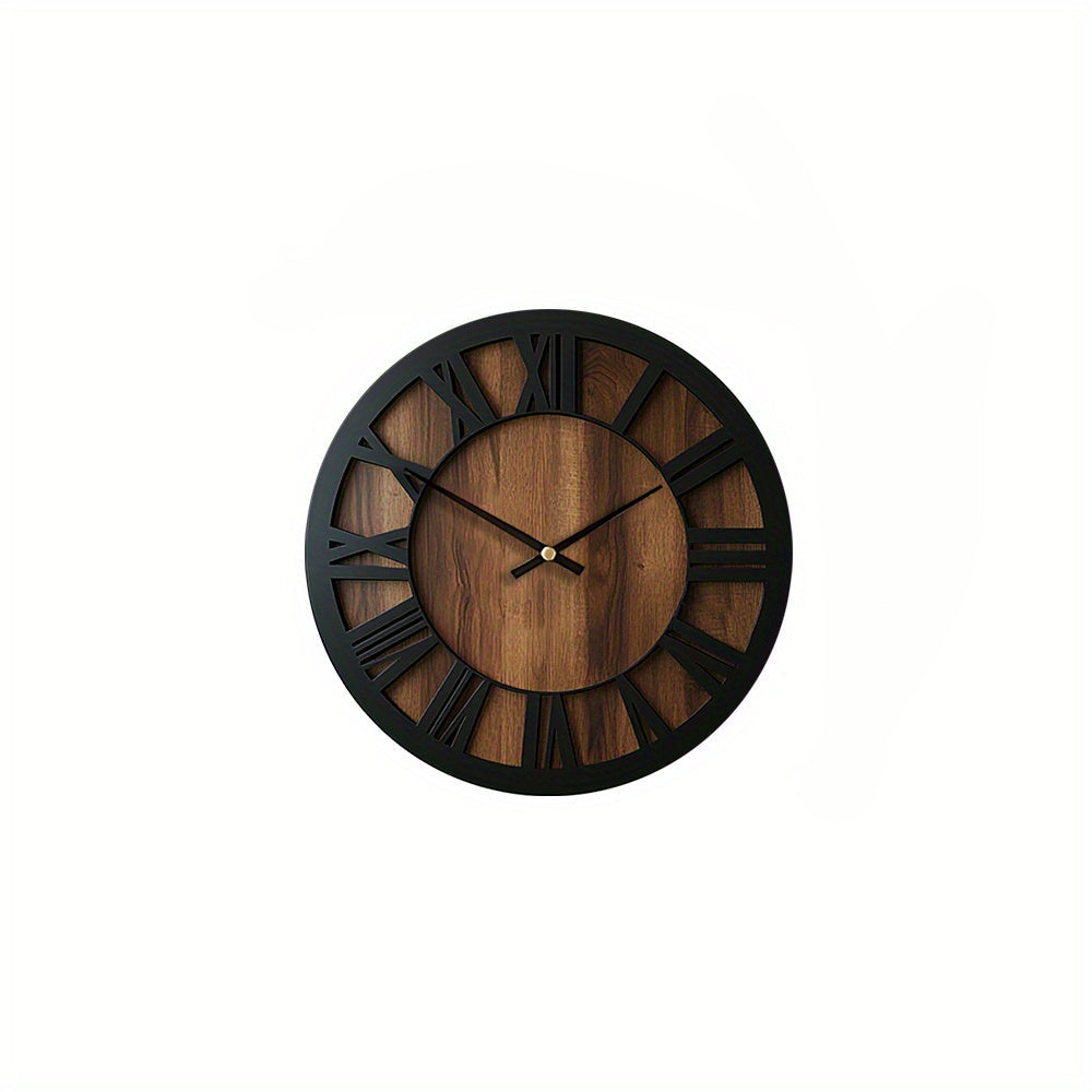 Timeless Elegance - Silent Wooden Vintage Wall Clock