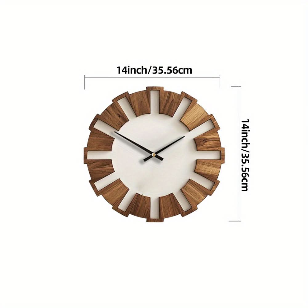 Wooden Wall Clock - Vintage Style with Silent Mechanism