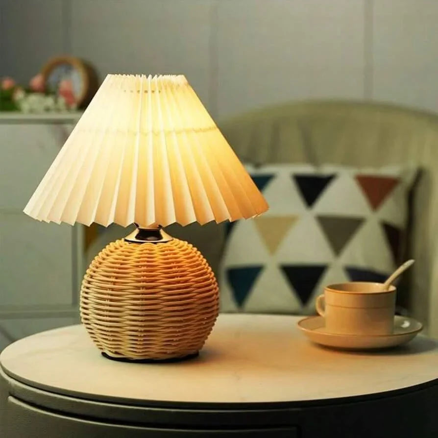 Rattan Table Lamp for Cozy Interior and Warm Ambient Lighting