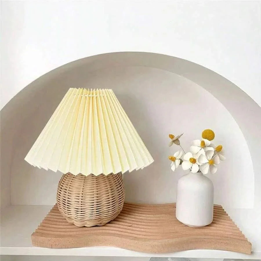 Rattan Table Lamp for Cozy Interior and Warm Ambient Lighting