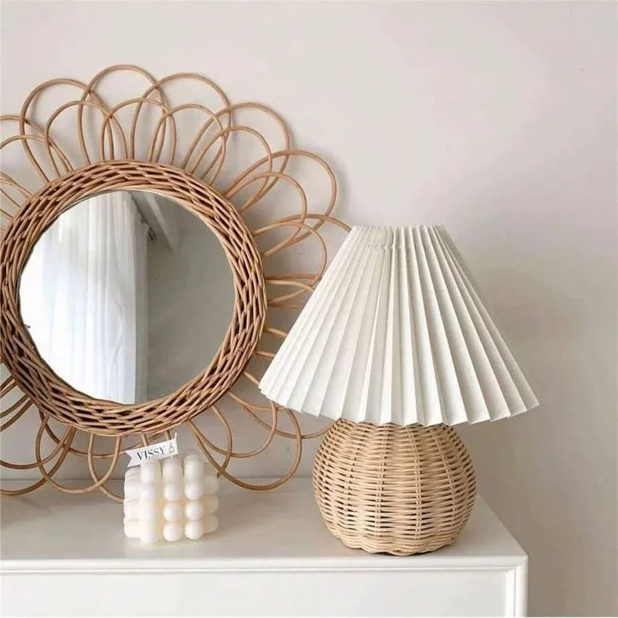 Rattan Table Lamp for Cozy Interior and Warm Ambient Lighting