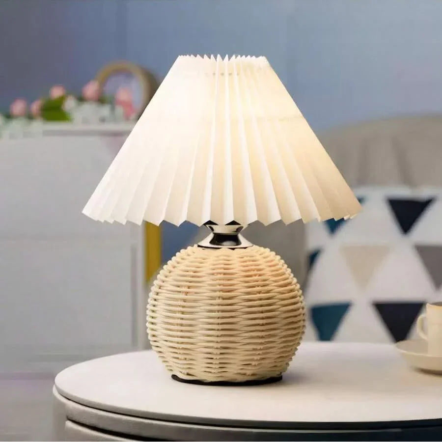 Rattan Table Lamp for Cozy Interior and Warm Ambient Lighting