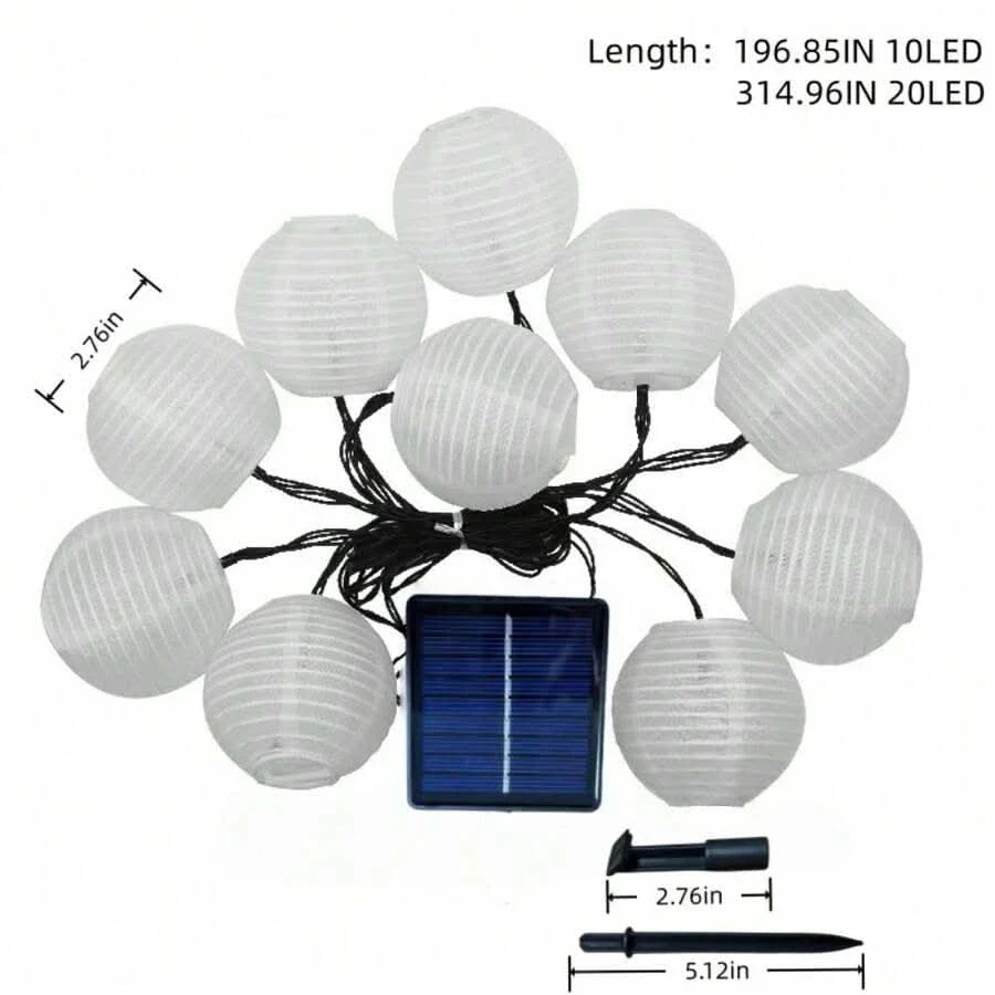Outdoor LED String Lights Powered by Solar Energy for Garden and Party Decor