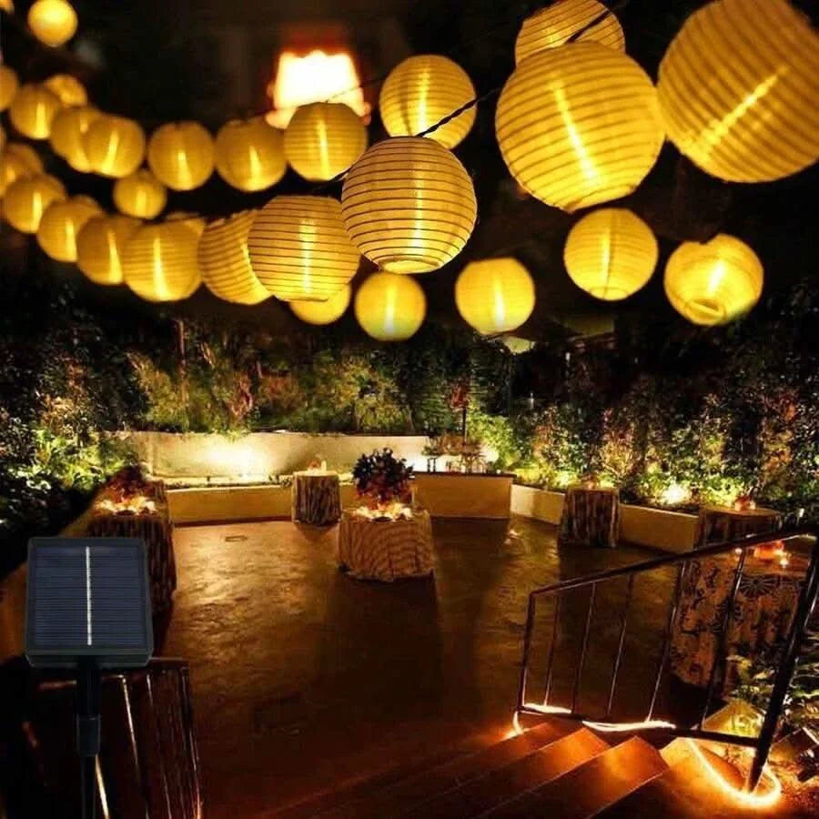 Outdoor LED String Lights Powered by Solar Energy for Garden and Party Decor