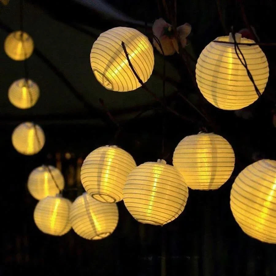 Outdoor LED String Lights Powered by Solar Energy for Garden and Party Decor