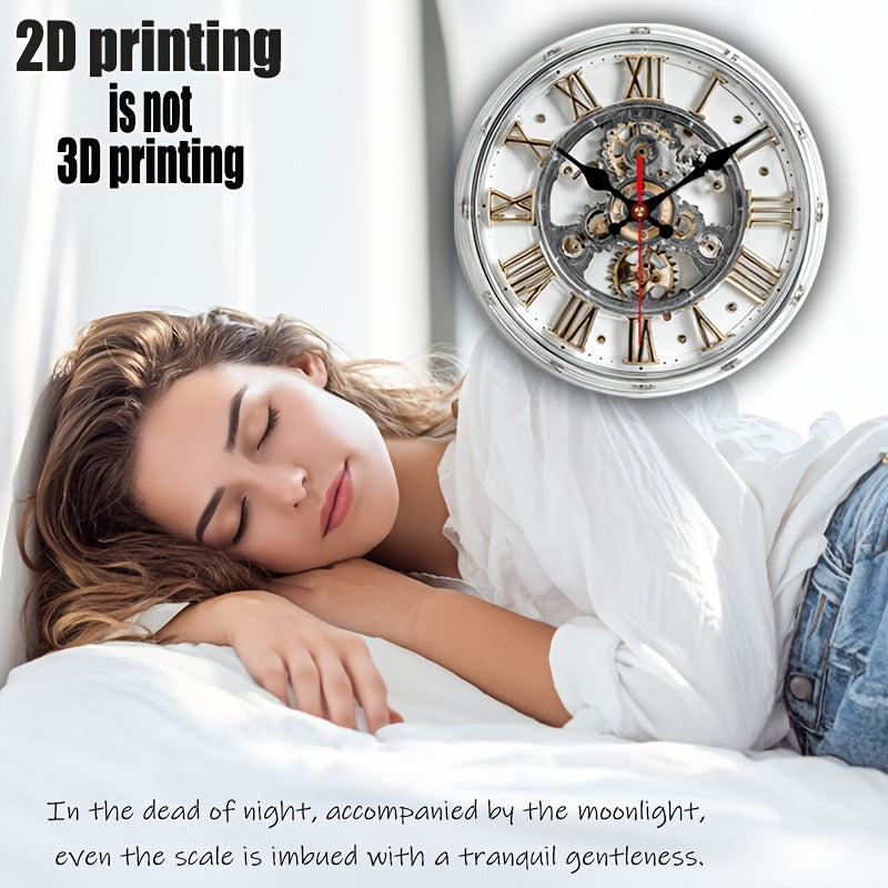 Rustic Gear-Inspired Wooden Wall Clock – Timeless Charm