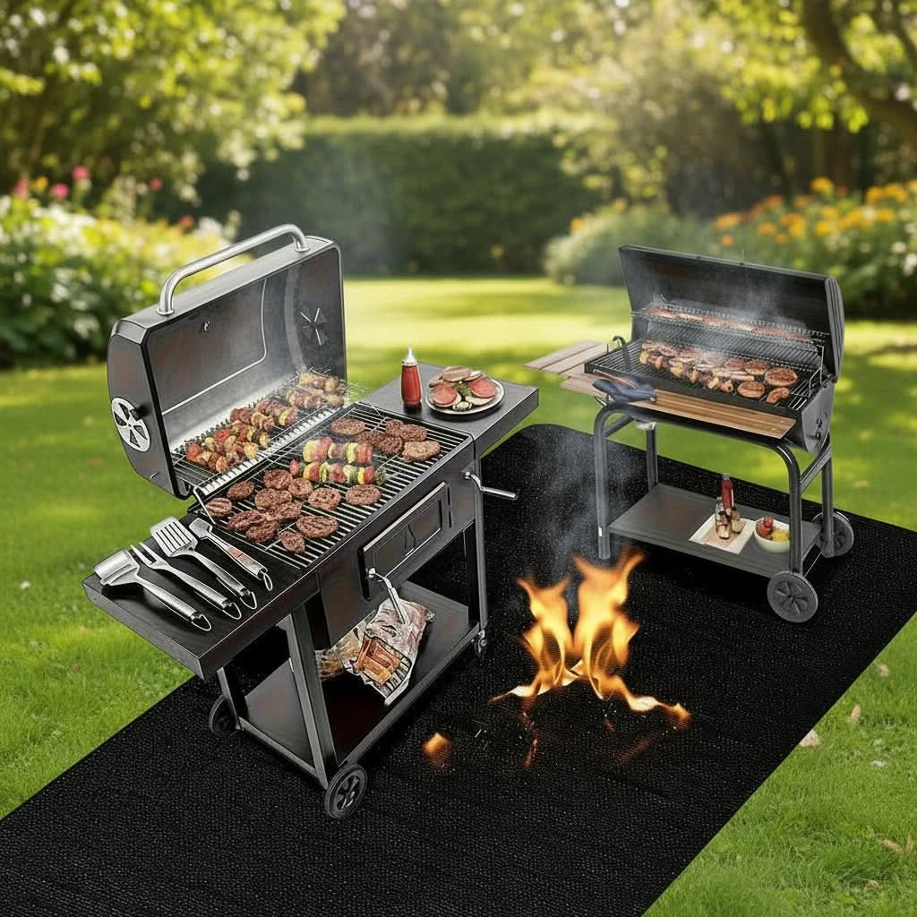 Outdoor Fire-Resistant Mat for BBQ – Protects Against Heat and Oil