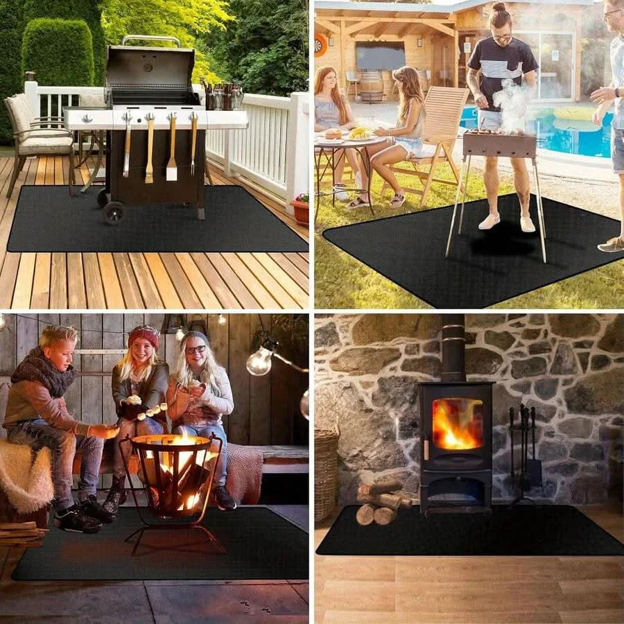 Outdoor Fire-Resistant Mat for BBQ – Protects Against Heat and Oil