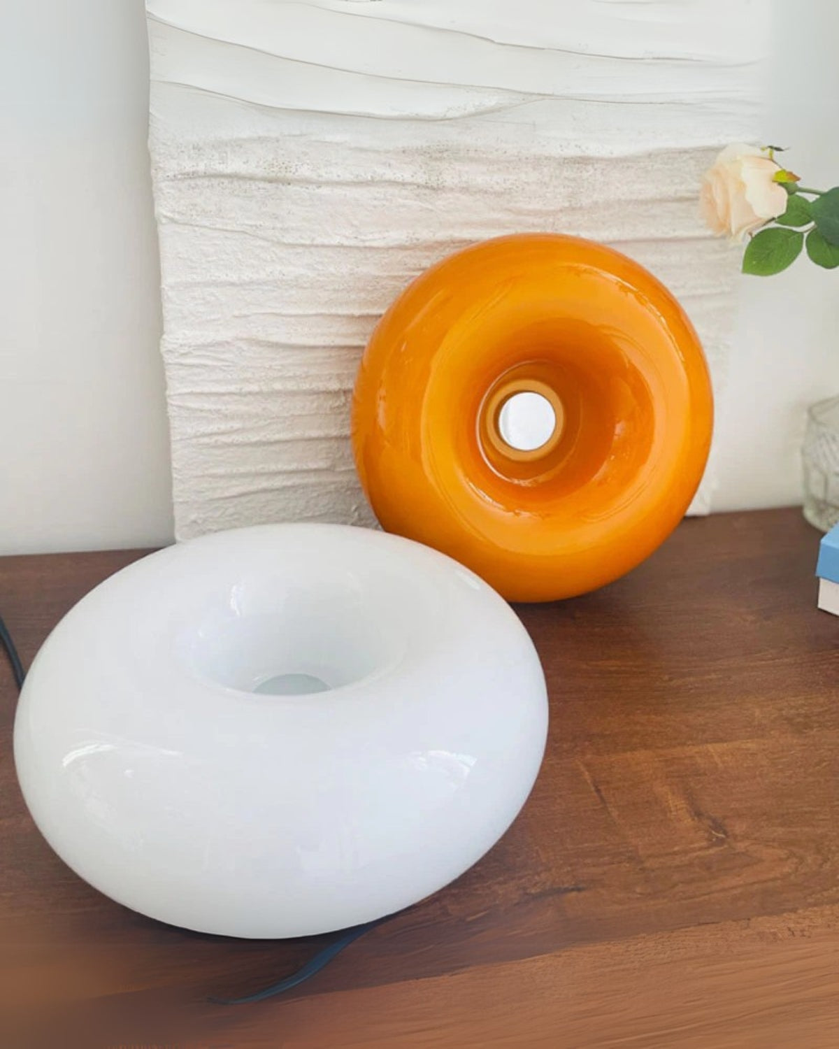 Round Donut-Style Table Lamp with Soft LED Glow