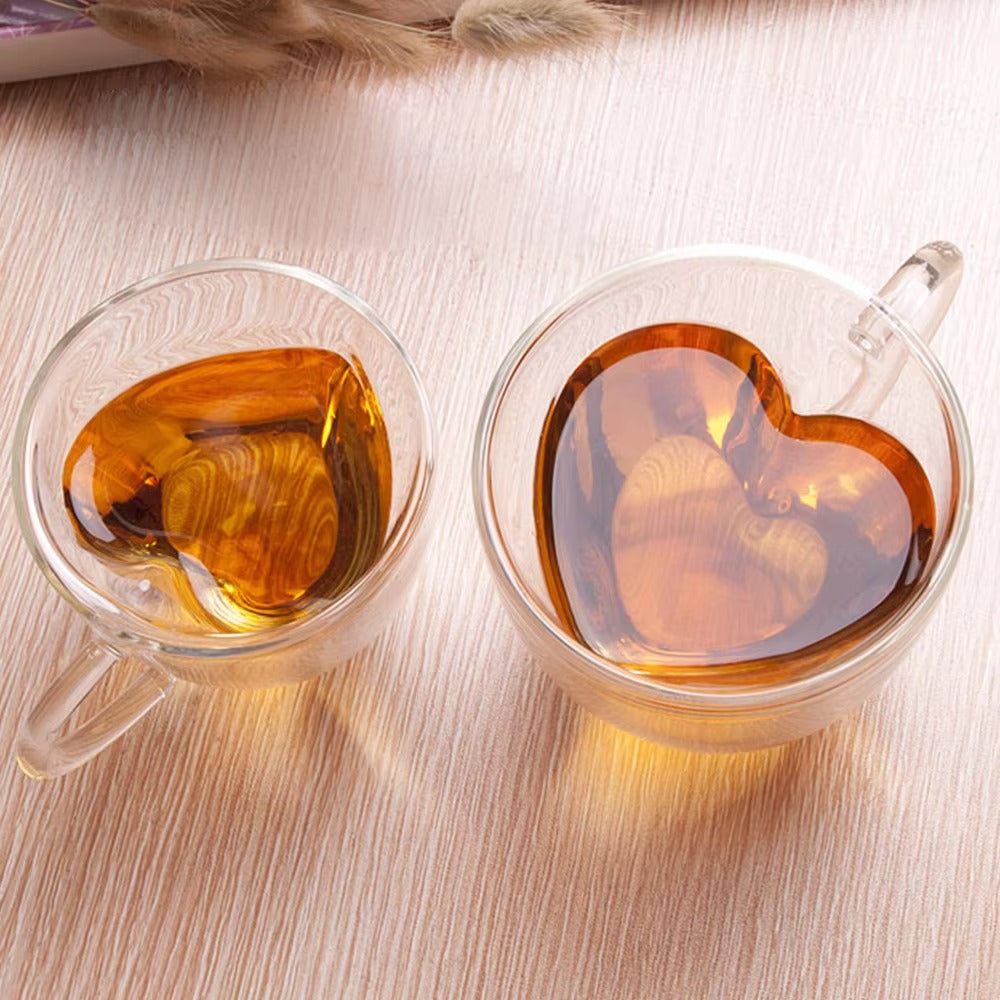 Elegant Double-Walled Tea Glasses with Handle