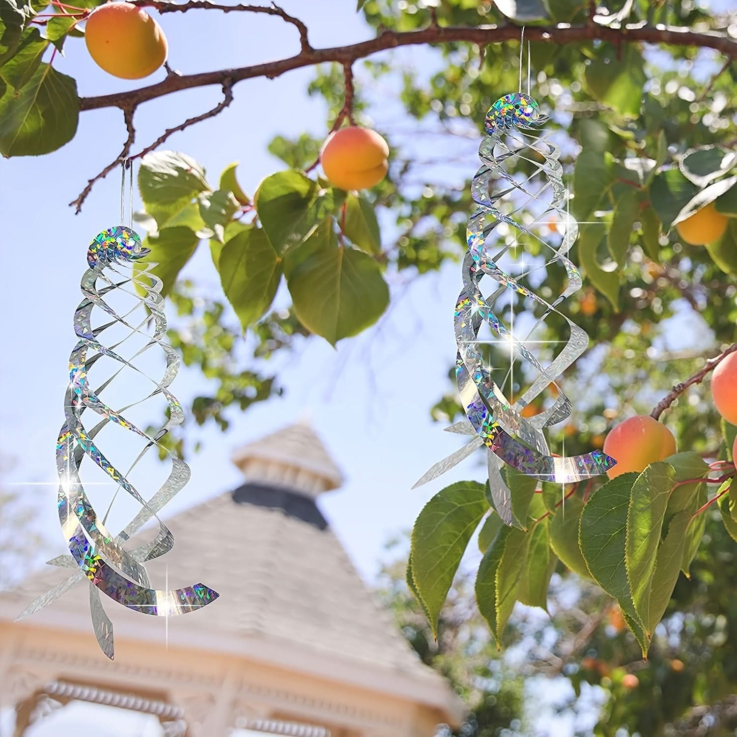 Reflective Bird Spiral Decorations for Garden and Yard Safety