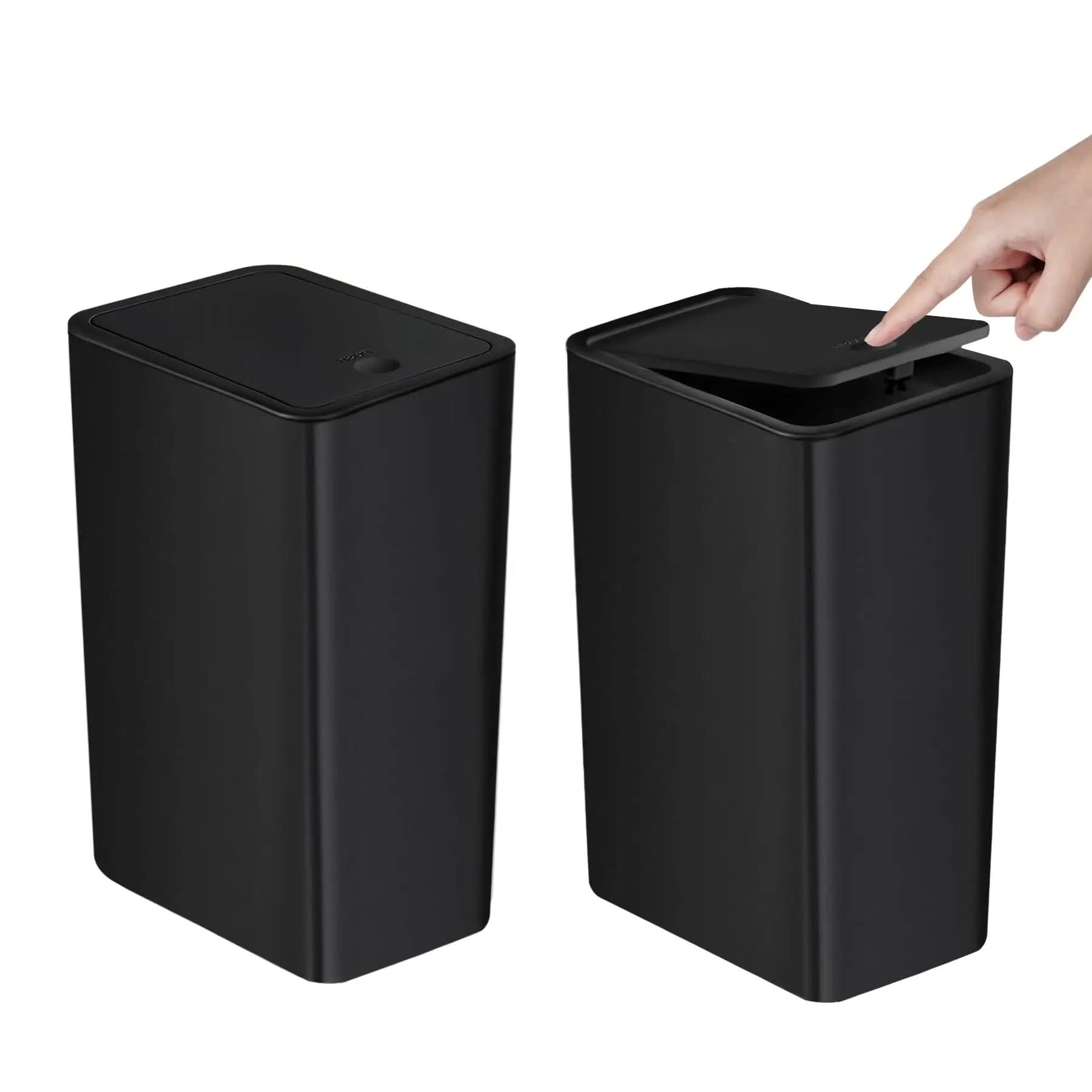Slim 10L Trash Can with Press Top Lid
