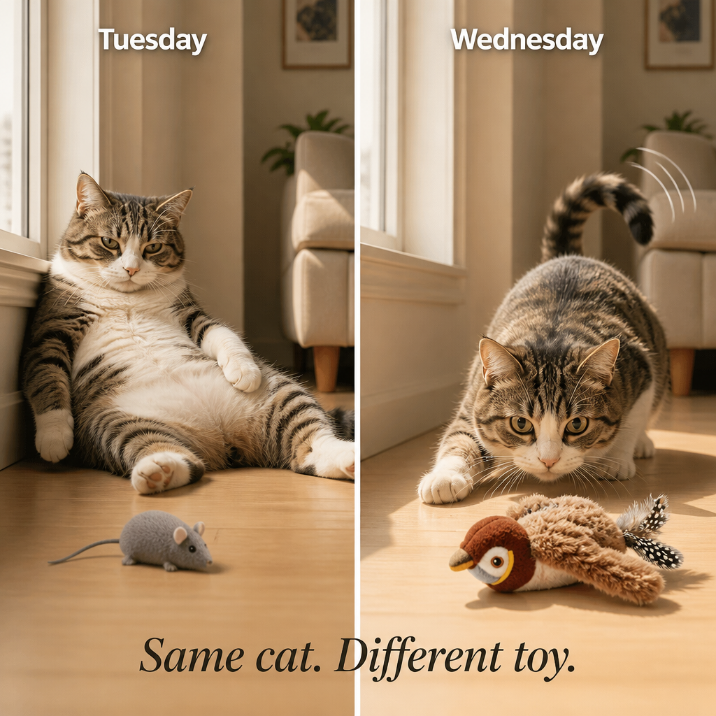 FeralFlicker™ — Ignite Your Indoor Cat's Hunting Instinct With a Single Paw Tap