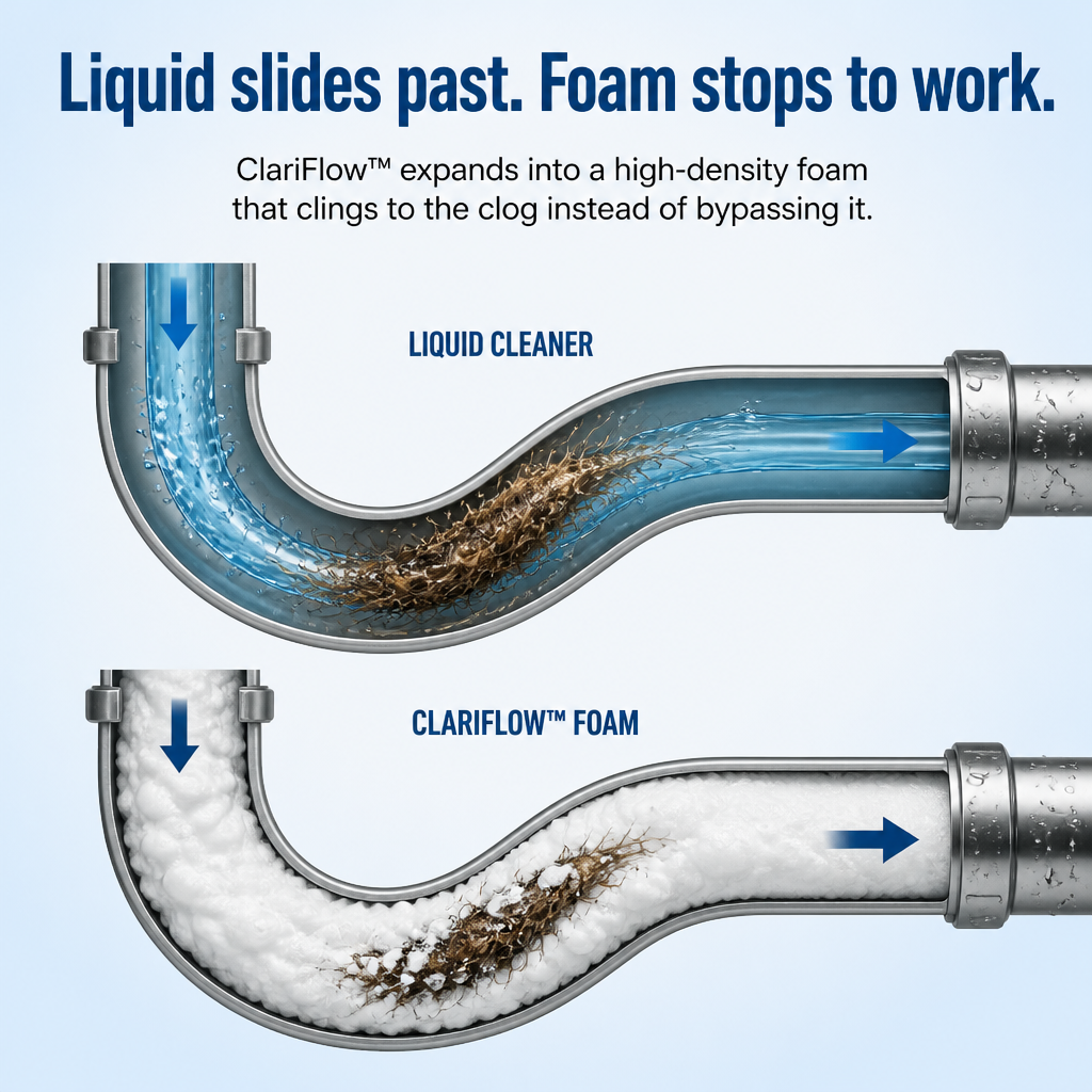 ClariFlow™ — Break Down Hair, Grease and Drain Odors in Just 20 Minutes