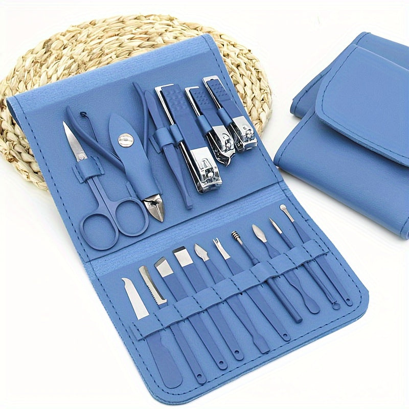 Essential 16-Piece Stainless Steel Nail Care Kit