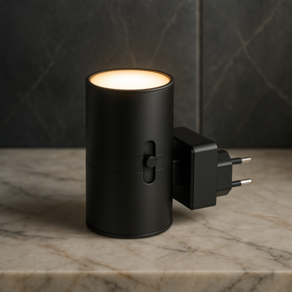 Adjustable LED Night Lamp Plug-in with Rotary Dial – Gentle White Light