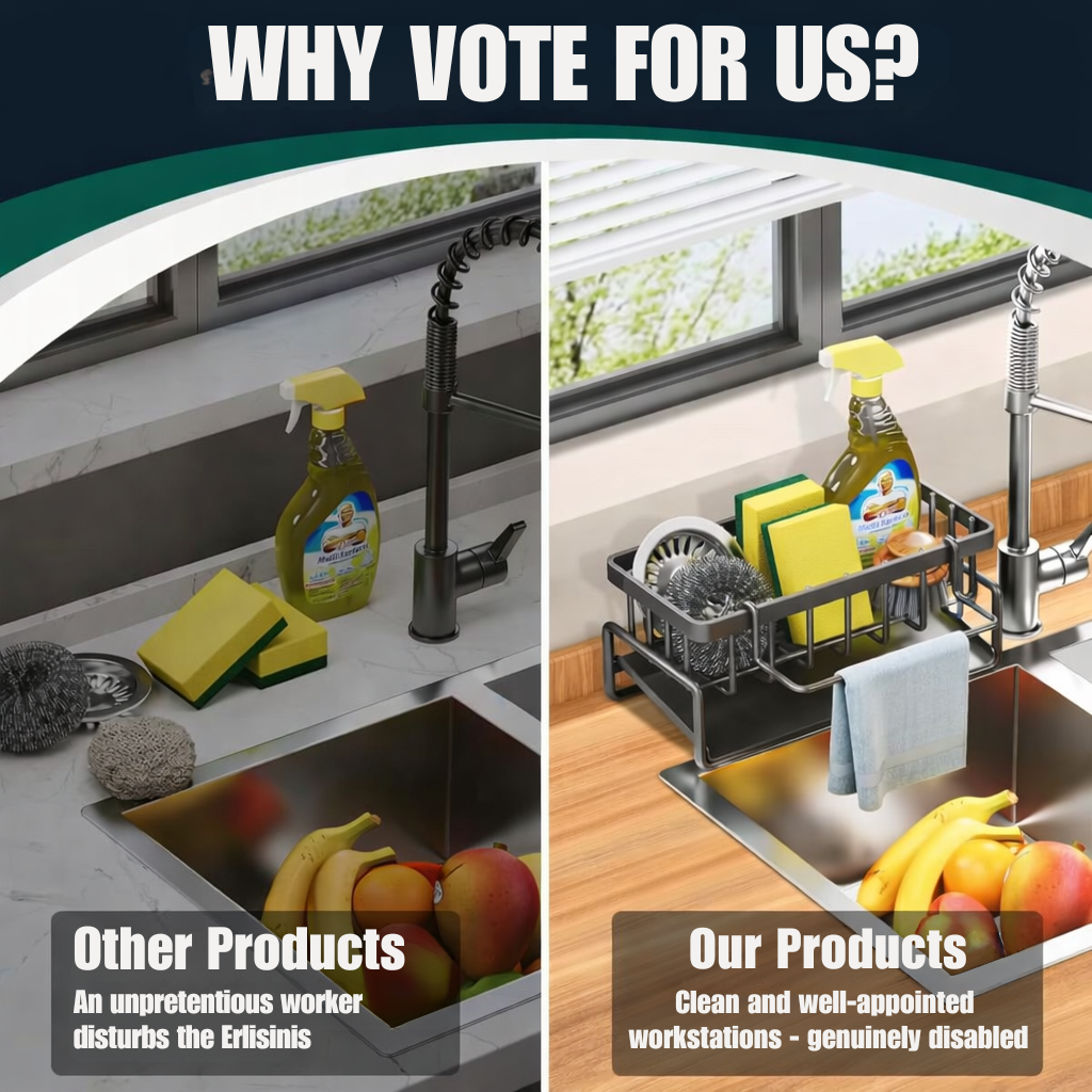 Kitchen Sink Organizer | Corrosion-Resistant | Features Towel Bar | AquaRack
