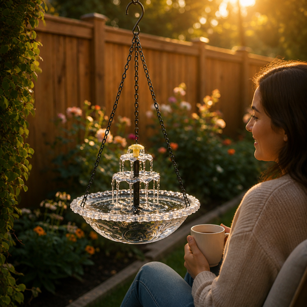 SunStream™ — Transform Your Garden into a Soothing Sanctuary of Sunlit Water and Wildlife