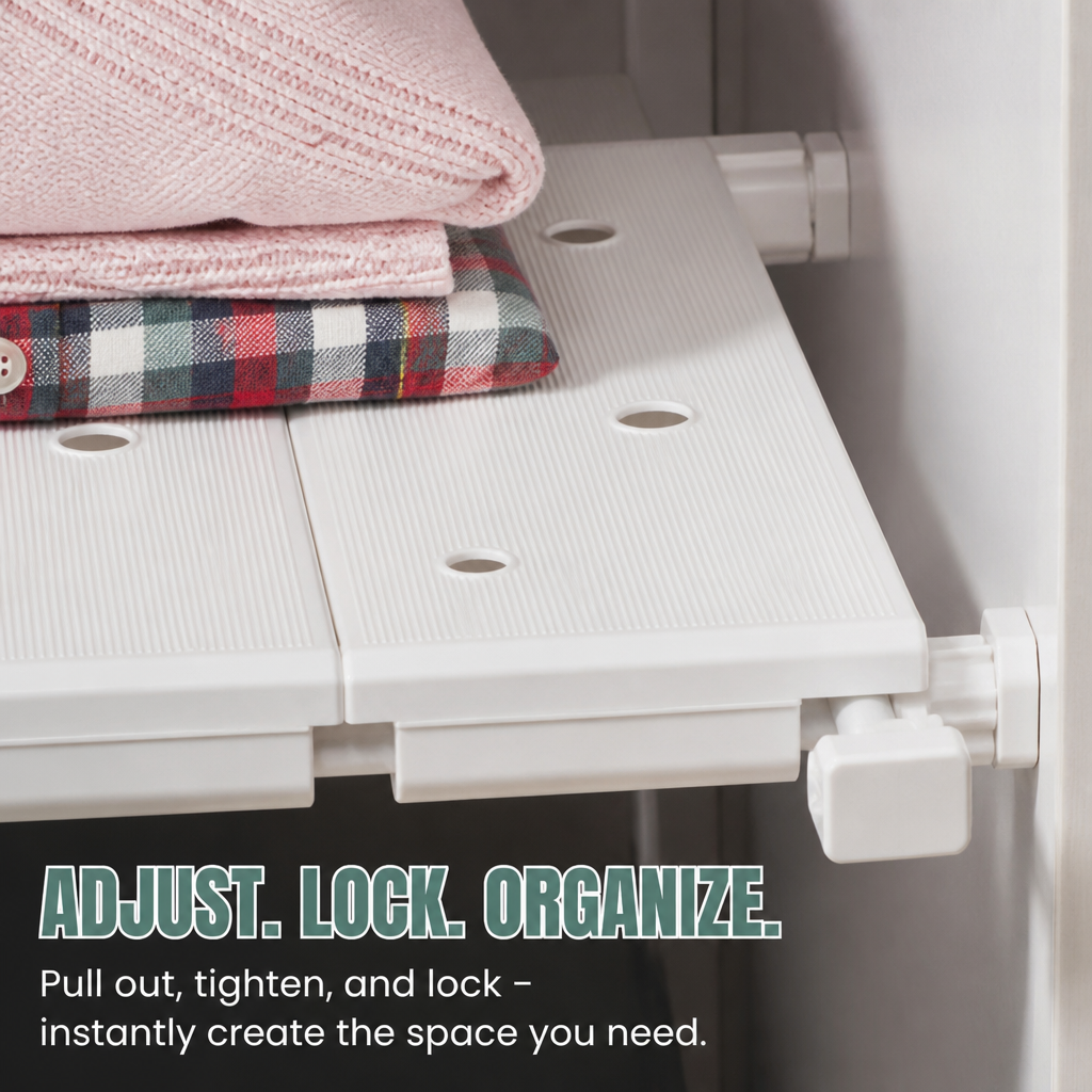 AdjustiShelf™ — Command Your Clutter with Effortless Strength and Perfect Fit